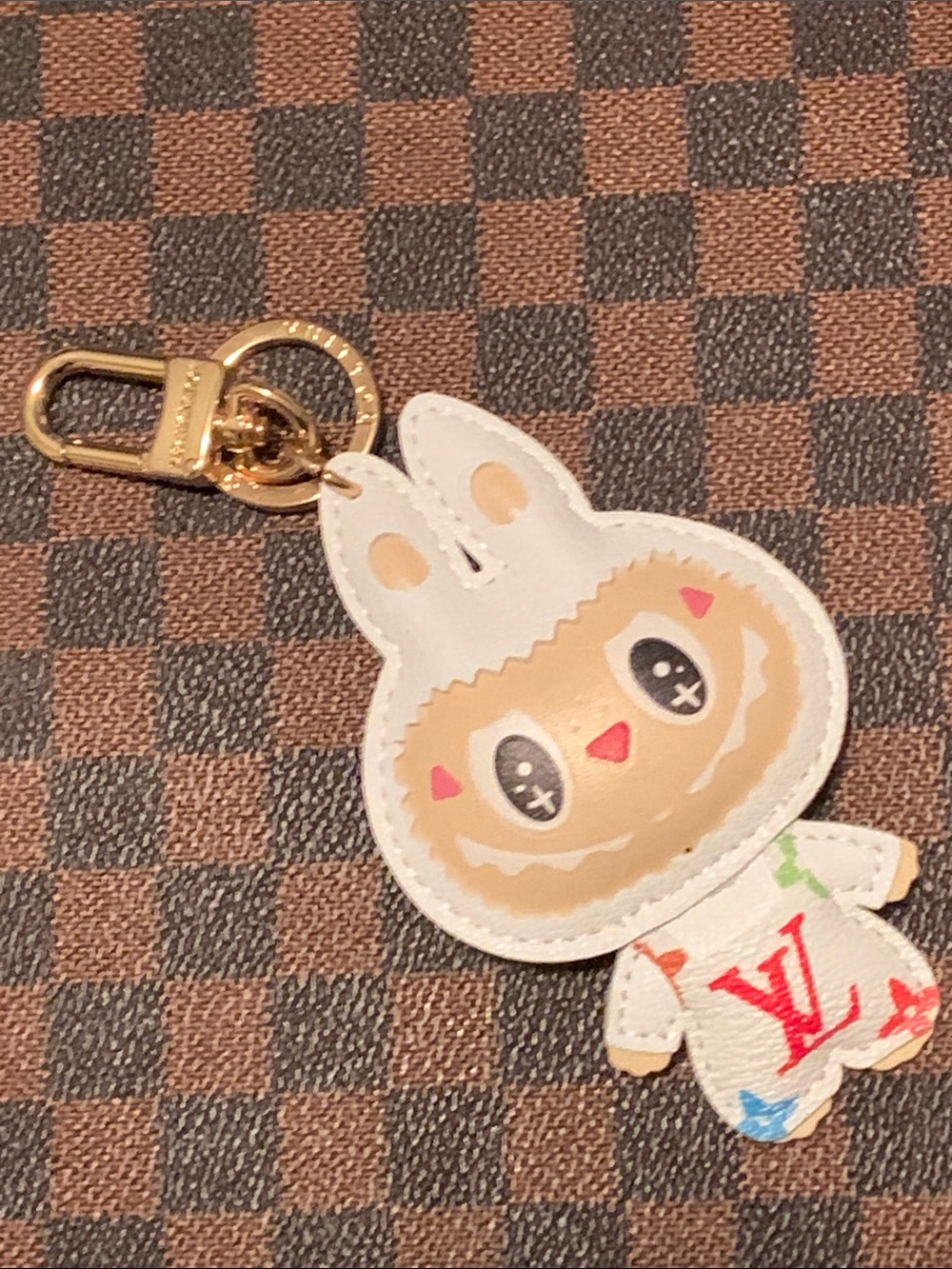 PRICE FIRM ✅ NEW! White Labubu Mulitcolor Monogram Key / Bag Charm